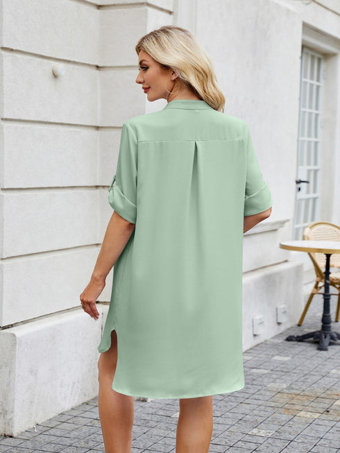 notched-long-sleeve-mini-shirt-dress OhSoStyled - Sophia's Style-14